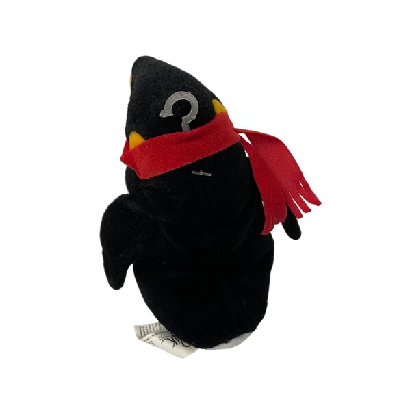 Vintage 24K Company Beanie Boppers Napoleon Penguin Plush With Red Scarf - Picture 2 of 6